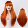 XINRAN Women Fashion Long Straight Wig with Bangs Synthetic Heat Resistant Fiber Wig for Women