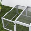 Wooden Rabbit Hutch Cage 6ft with Wire Mesh, Openable Roof, Play Space for Outdoor, Grey