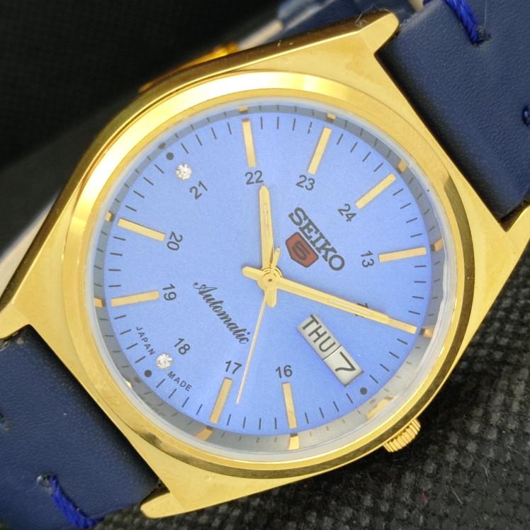 

ВОССТАНОВЛЕННЫЕ ВИНТАЖНЫЕ SEIKO 5 AUTO 6309A ЯПОНИЯ МУЖСКИЕ D/D СИНИЕ ЧАСЫ 593c-a314899-9 SKU593c-a314899