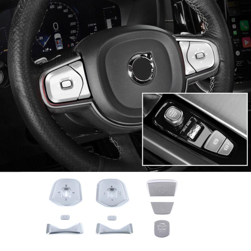 

For Volvo XC60 S90 XC90 S60 2016 2017 2018 Car Styling Steering Wheel Buttons Sequ Decoration Cover Trims серебряный