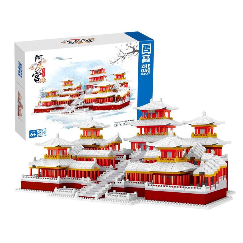 Latest Lezi Small Blocks Chinese Style Architecture Castle Palace Tower Construction Blocks Fun Toys For Children Gifts Girl Present