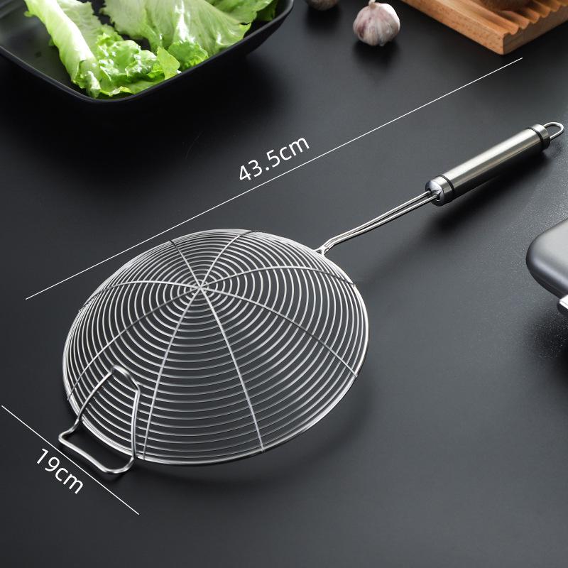 Large Stainless Steel Long-Handled Ladle & Skimmer for Hot Pot, Fried Food, and Noodle Straining