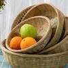 Handgeflochtener Bambuskorb mit Boden - Halter für Obst, Snacks und gedämpfte Brötchen