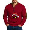 Christmas Men's Outdoor Zipper Long Sleeved Casual Top Sweatshirt
