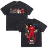 Anime Akira Vintage Washed T Shirt 90s Science Fiction Movie Shotaro Kaneda Short Sleeve T Shirts Cotton Casual Loose Tshirts
