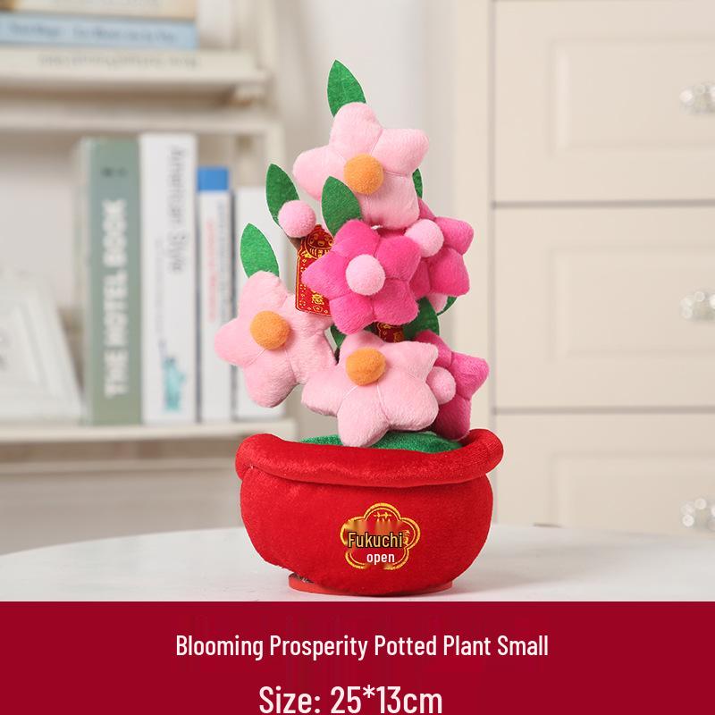 New Year Desktop Peach Blossom and Orange Tree Ornaments for Spring Festival Decor