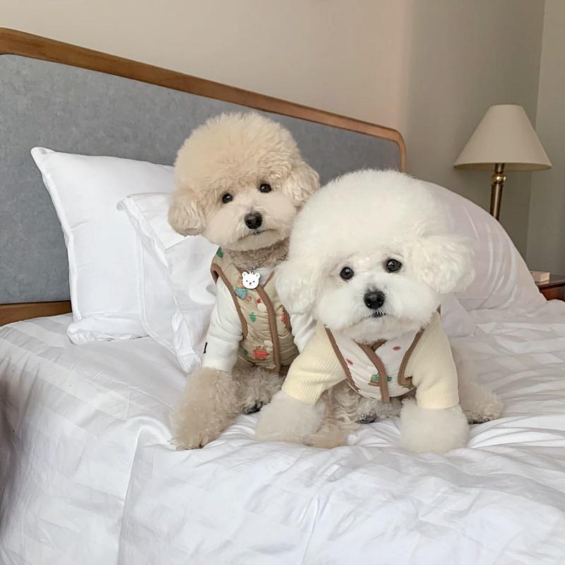 Dog Cotton Coat for Traction, Winter Thickened Vest, Cat and Small Dog Pet Autumn and Winter Clothing
