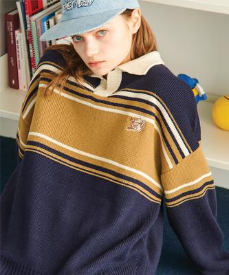 CPGN STUDIO Teddy Pique Sweater Navy