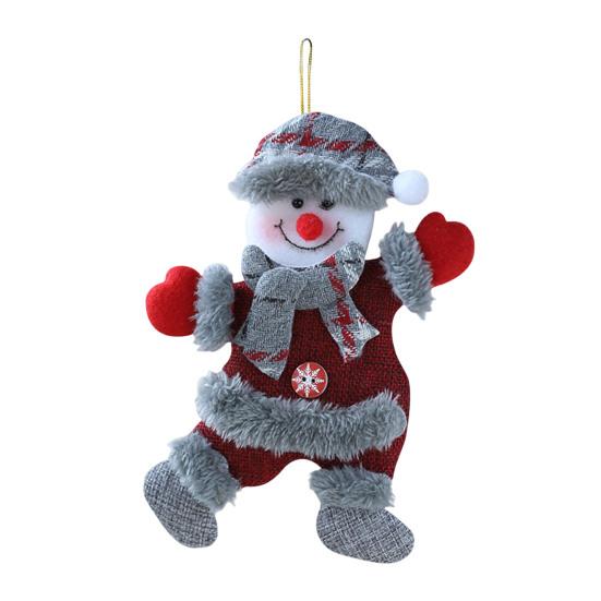 Christmas Plush Ornaments Cute Snowman Santa Elk Bear Doll Hanging Pendant Christmas Tree Decoration for Walls Windows Doors Home Decor