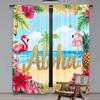 2Pcs Curtain Hawaiian For Party Decorations Tropical Palm Leaves Flower Beach Suitable For Living Room Bedroom And Many Other