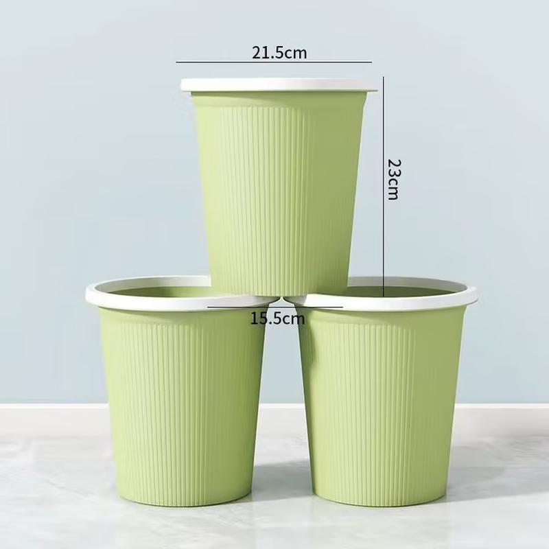 Household Striped Plastic Trash Can