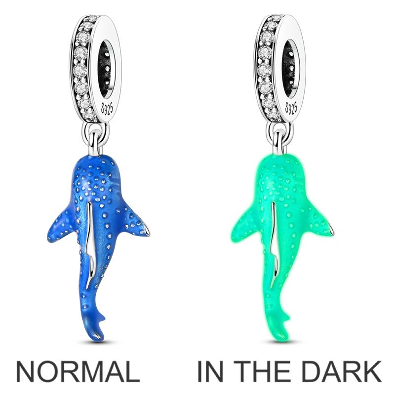 Original 925 Silver Charms Bead Gecko Dolphin Whale Shark Pendants Fit Women Girls Bracelet DIY Jewelry Gift
