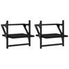 Wall Shelves with Rods 2 pcs Black 30 x 25 x 30 cm
