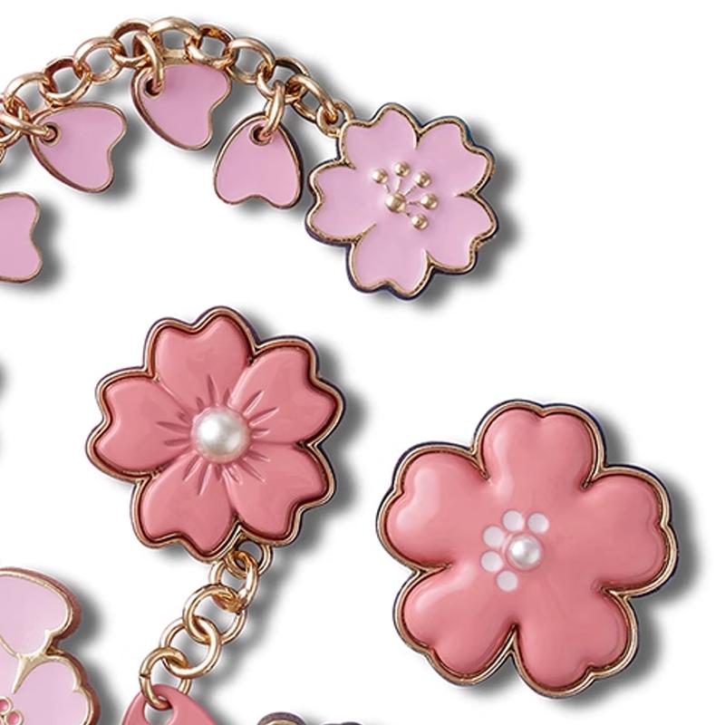 Crocs Smart Star Cherry Blossom Five-Piece Set Zinc Alloy Shoe Accessories Women Accessories Pink 10012962
