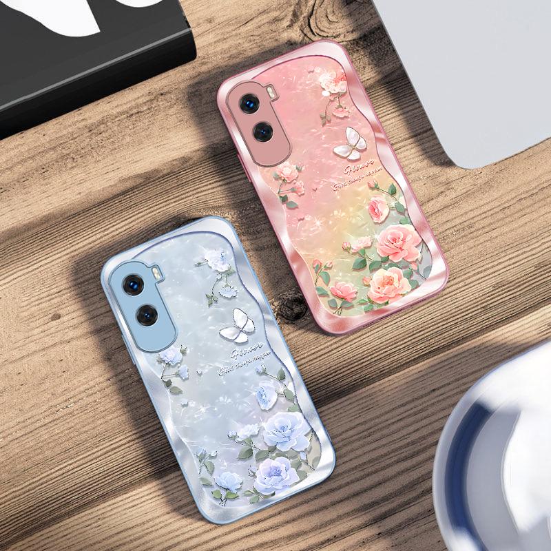 Butterfly Shell Pollen For Honor 200 90 8X 9X Pro Lite P50 P40 Nova 10 11i P60 Magic4 6 Mate 20 50 Tempered Glass Phone Case