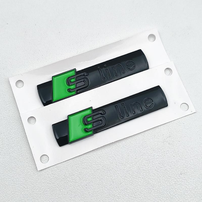 2pcs ABS S Line Logo Sline Badge Car Fender Side Emblem For  qwe12 A3 A4 A5 A6 A7 A8 A1 A2 Q2 Q3 Q4 Q5 Q7 Q8 S3 S4 S5 S6 S7 TT RS