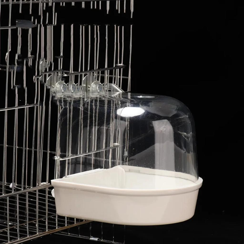 Small Bird Bathing Kit for Parakeets Cockatiel Lovebird Myna Bath Box Anti-Splash Design Detachable Pet Bird Grooming Accessory