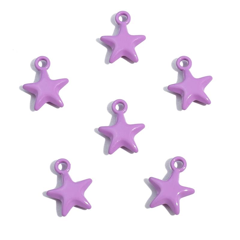2pcs/Bag Colorful Spray Paint Stars Charms Pendant Beads for Jewelry Making DIY Bracelet Necklace Accessories