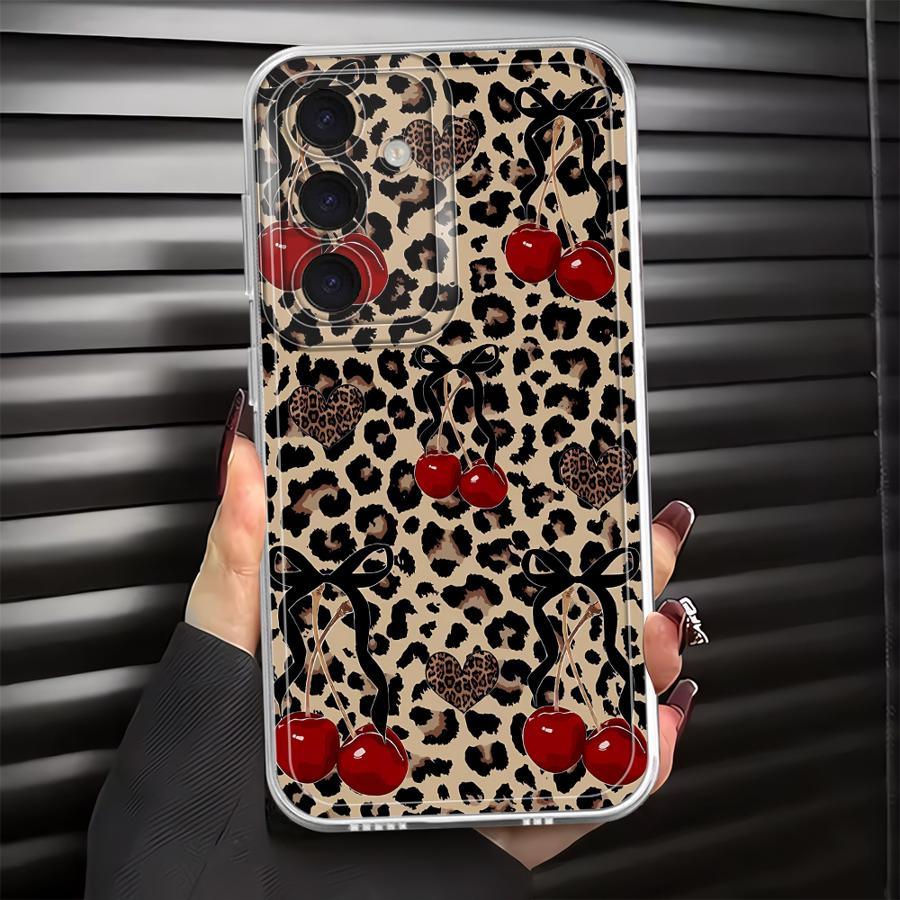 

Phone Cover Case for Samsung Galaxy A57 A26 A24 A52 A14 A16 A25 A51 A55 A56 A34 A35 A54 A15 A52 A17 A36 A37 Leopard Print Bow Galaxy A16 5G