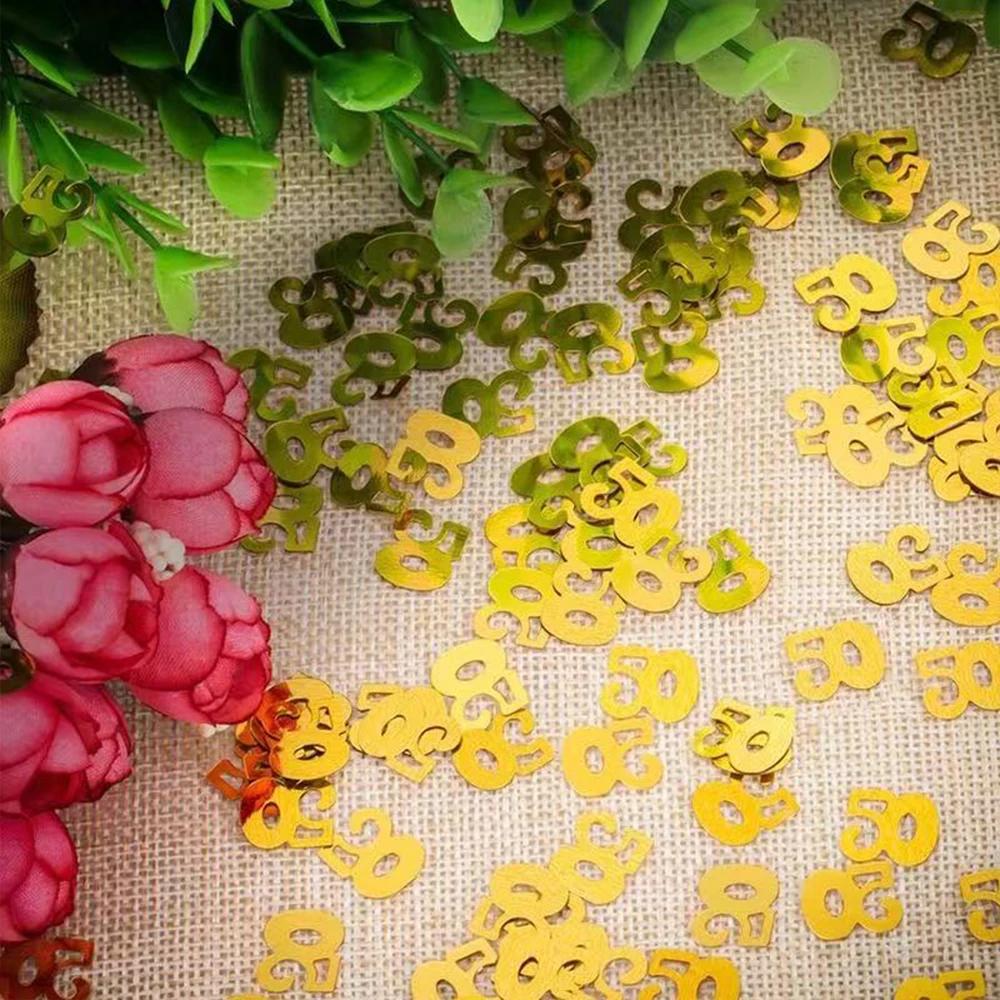 Runtow 20g/bag Gold Paper 50 Confetti , Happy Birrthday Party Decorations ,50th Birthday Anniversary Paper Scraps