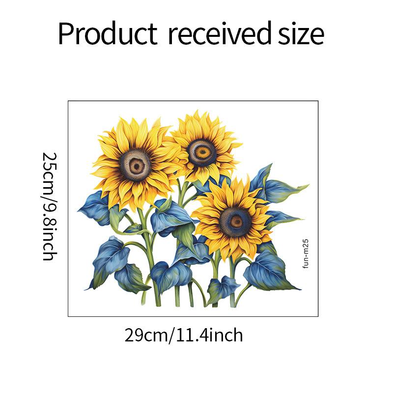

Наклейки для туалета с рисунком подсолнуха, ванная комната, украшение ванной комнаты, декоративные наклейки на стену, самоклеящиеся 25*29CM/fun-m25
