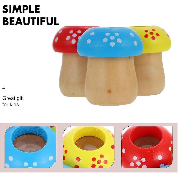 TOYMYTOY 3pcs Mushroom Shape Kaleidoscope Toys Kids Rotating Kaleidoscope Funny Toys
