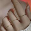 Unisex Minimalist 18K Gold Plated Stainless Steel Rings Set for Everyday Elegance - 2 or 4 Pieces