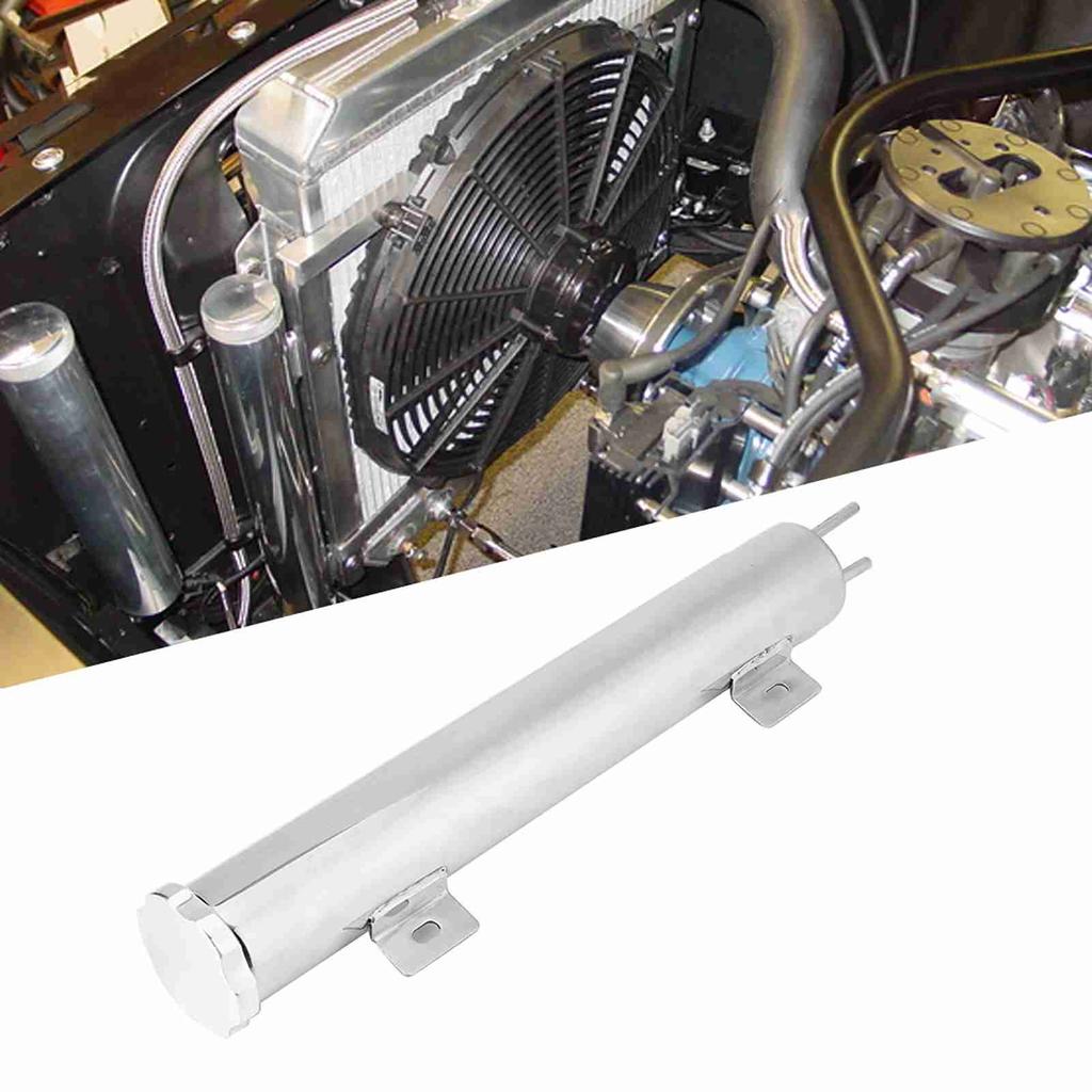 2 x 13in Stainless Steel Radiator Coolant Overflow Tank Universal Car Accessory