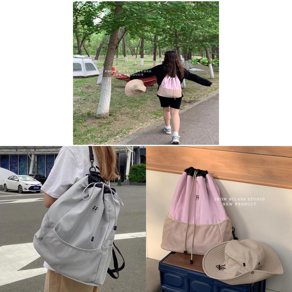 Outdoor Functional Backpack For Girls Waterproof Nylon With Embroidery For Daily Use