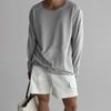 Pull ample à manches longues en maille ajourée pour homme avec grand col