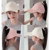 Youngsters Breathable Open-Top Baseball Cap with Heart & Letter Design, Sun Protection Visor, Polyester, Machine Washable, Casual Headwear