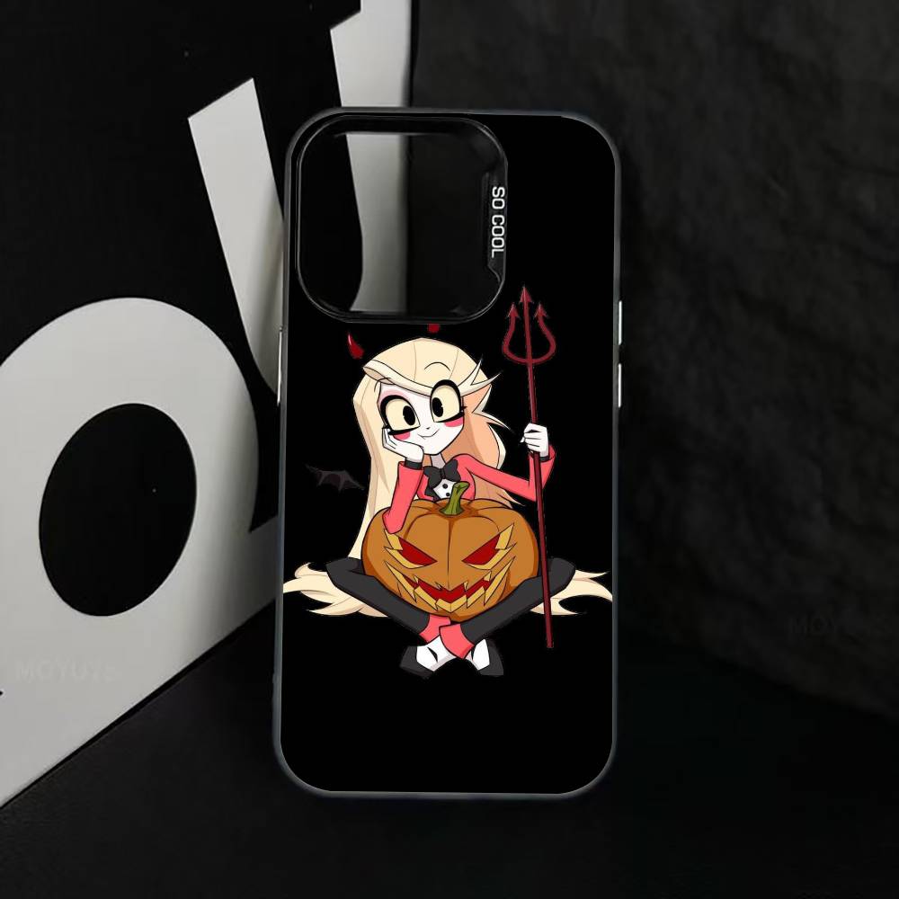 H-Hazbin C-Charlie Phone Case For iPhone 17,16,15,14,13,12,11 Plus,Pro Max,XS,Colorful Silver Phone Case Funda Cover