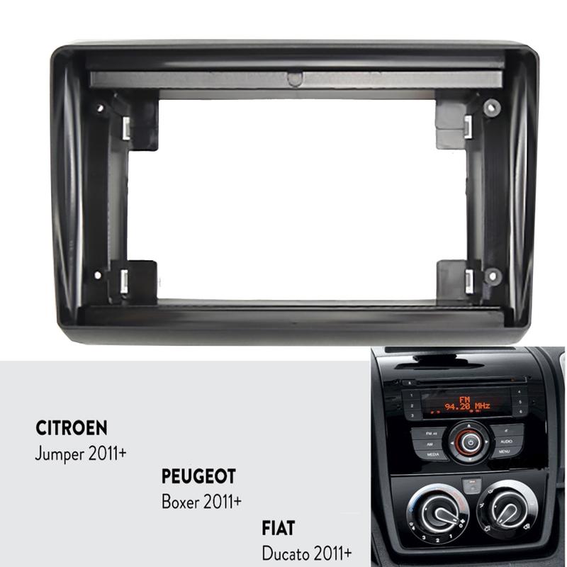 9 inch Car Fascia Radio Panel for CITROEN Jumper, Relay / PEUGEOT Boxer / FIAT Ducato 2011+ Dash Kit Facia Console Adapter Plate 9 inches