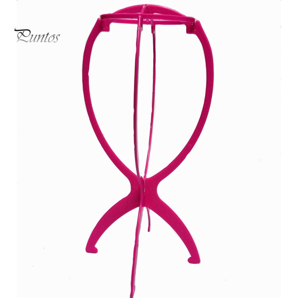 Puntos Portable Solid Color Wigs Display Stand Head Mannequin Hair Hat Hairpiece Holder