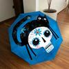 1PC Sugar Skull Cat Auto Folding Umbrella - Compact 8-Rib Design, Durable Plastic & Iron, Lightweight for Outdoor Daily Use097