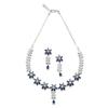 Versilbertes, sternförmiges, mit amerikanischen Diamanten besetztes Halsketten- und Ohrringe-Schmuckset für Mädchen und Frauen