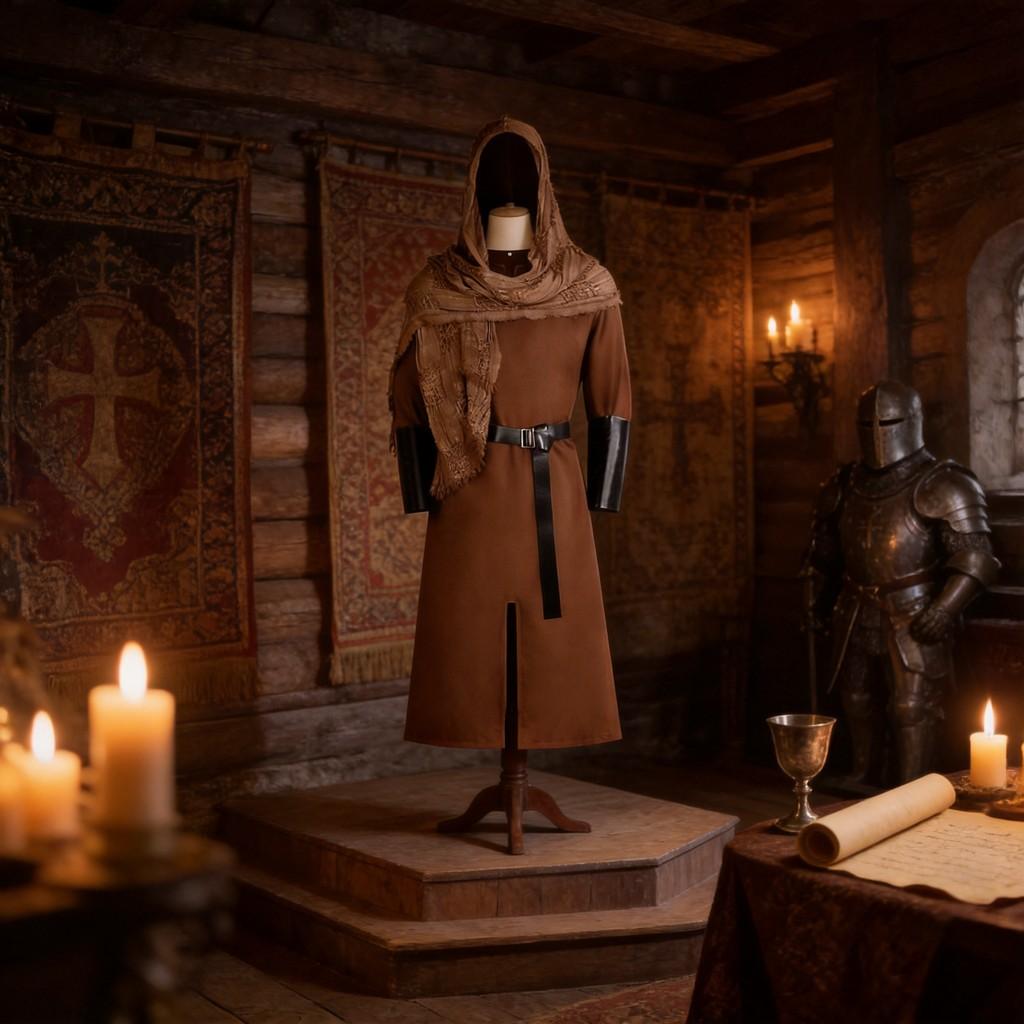Templar Order Cosplay Suit With Hood For Costume Parties And Conventions