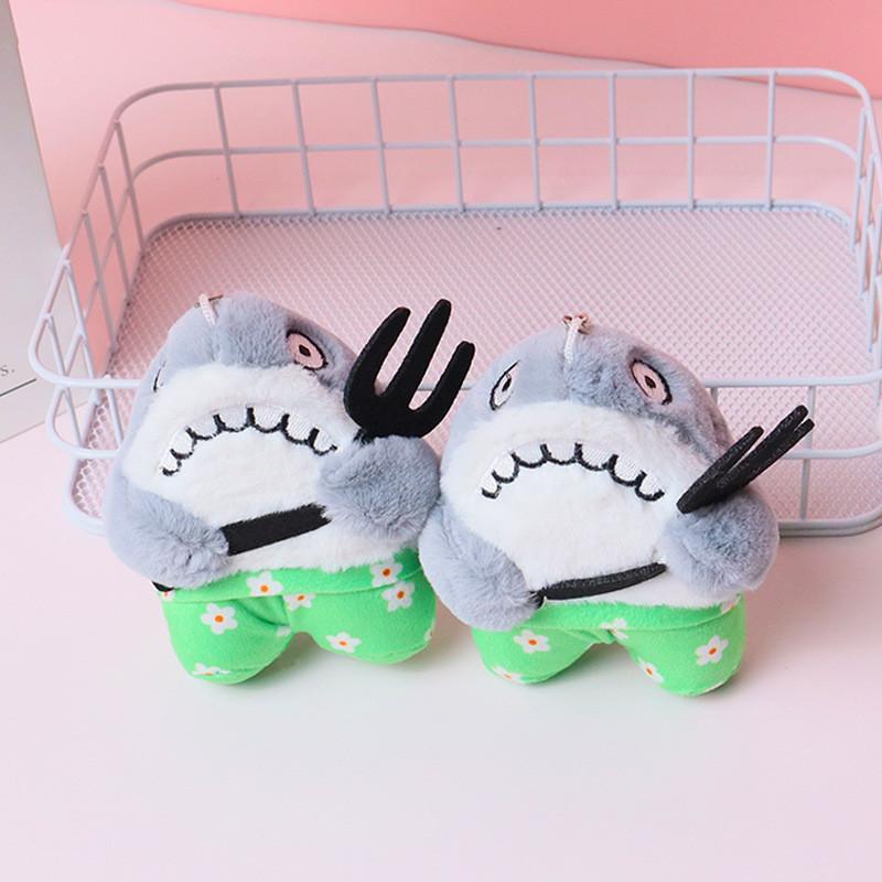 Adorable Cute Plush Shark Keychain Toy Soft Pp Cotton Stuffed Animal