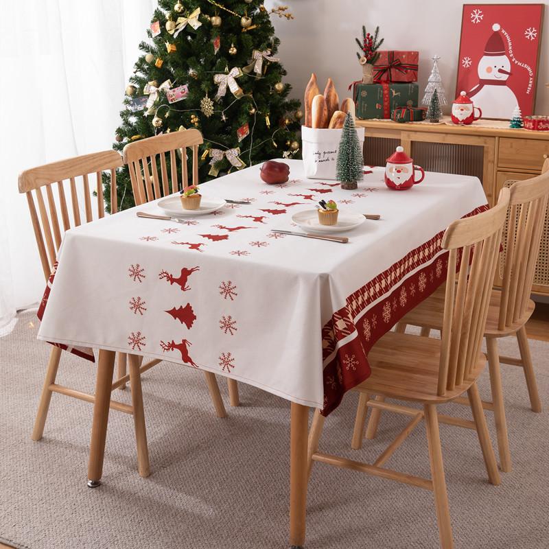 25 Polyester Printed Christmas Christmas Deer Tablecloth Decorative Coffee Table Tablecloth Waterproof Table Cloth