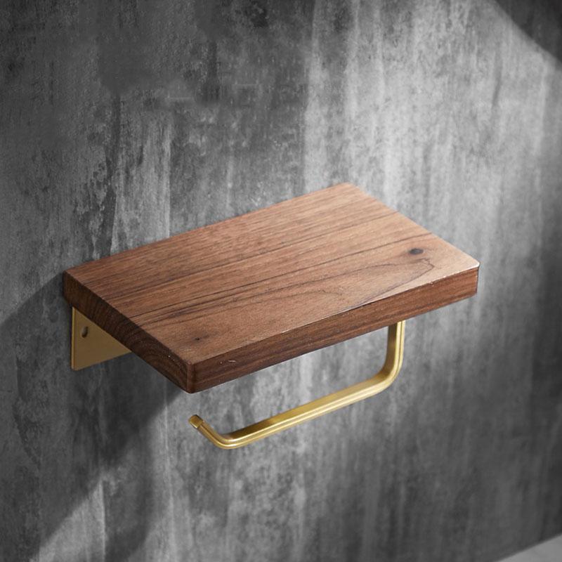 Walnut Bathroom Tissue Holder Wall Hanging Toilet Roll Paper Holder Toilet Paper Box Mobile Phone Toilet Paper Holder