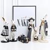 Creative Pastoral Palace Rabbit Family Decoration Home Ornaments Bedroom Living Room Porch Easter Bunny Resin Crafts Kid Gift