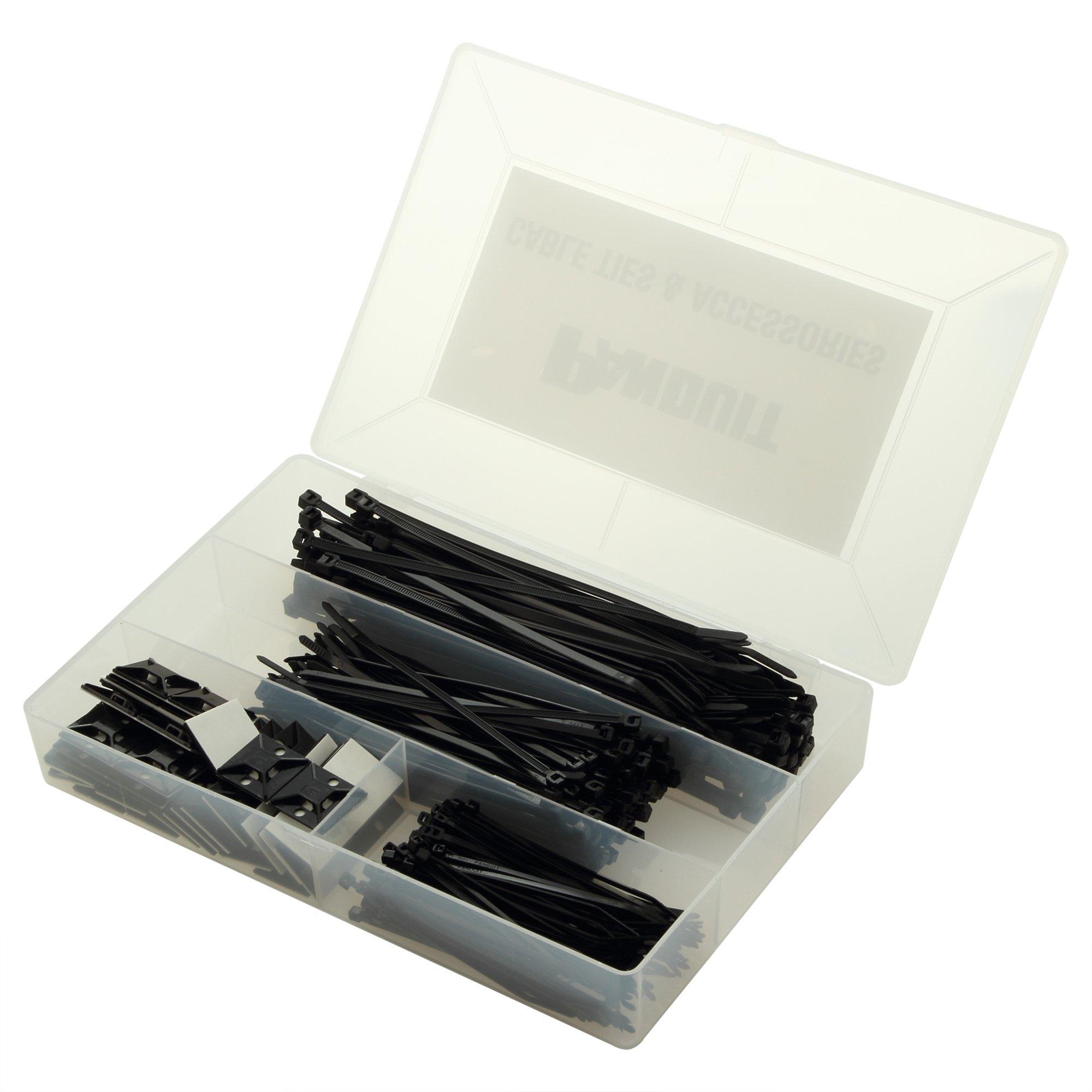 

Panduit KP-506A-0 Cable Tie Kit, Plastic Box, Cable Ties, Mounts, Weather Resistant Nylon 6.6