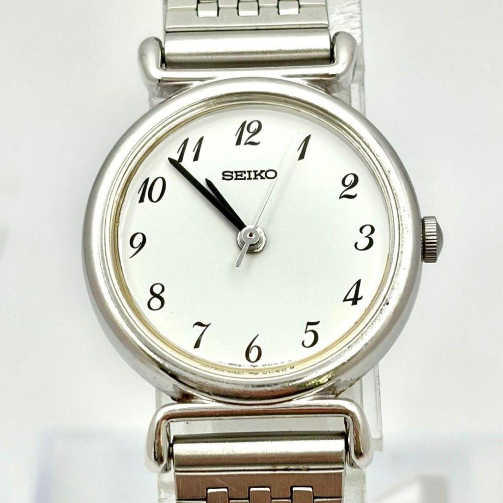 Used [New Battery] SEIKO Ladies Watch Silver 4N21-0052 631483 Genuine Belt