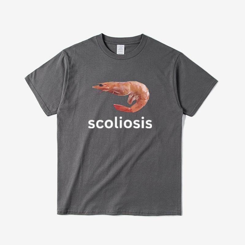 Fun Shrimp Men's Print T-Shirt Summer Vintage Kawaii Surfing Beach T-Shirt Unisex Breathable Casual Top