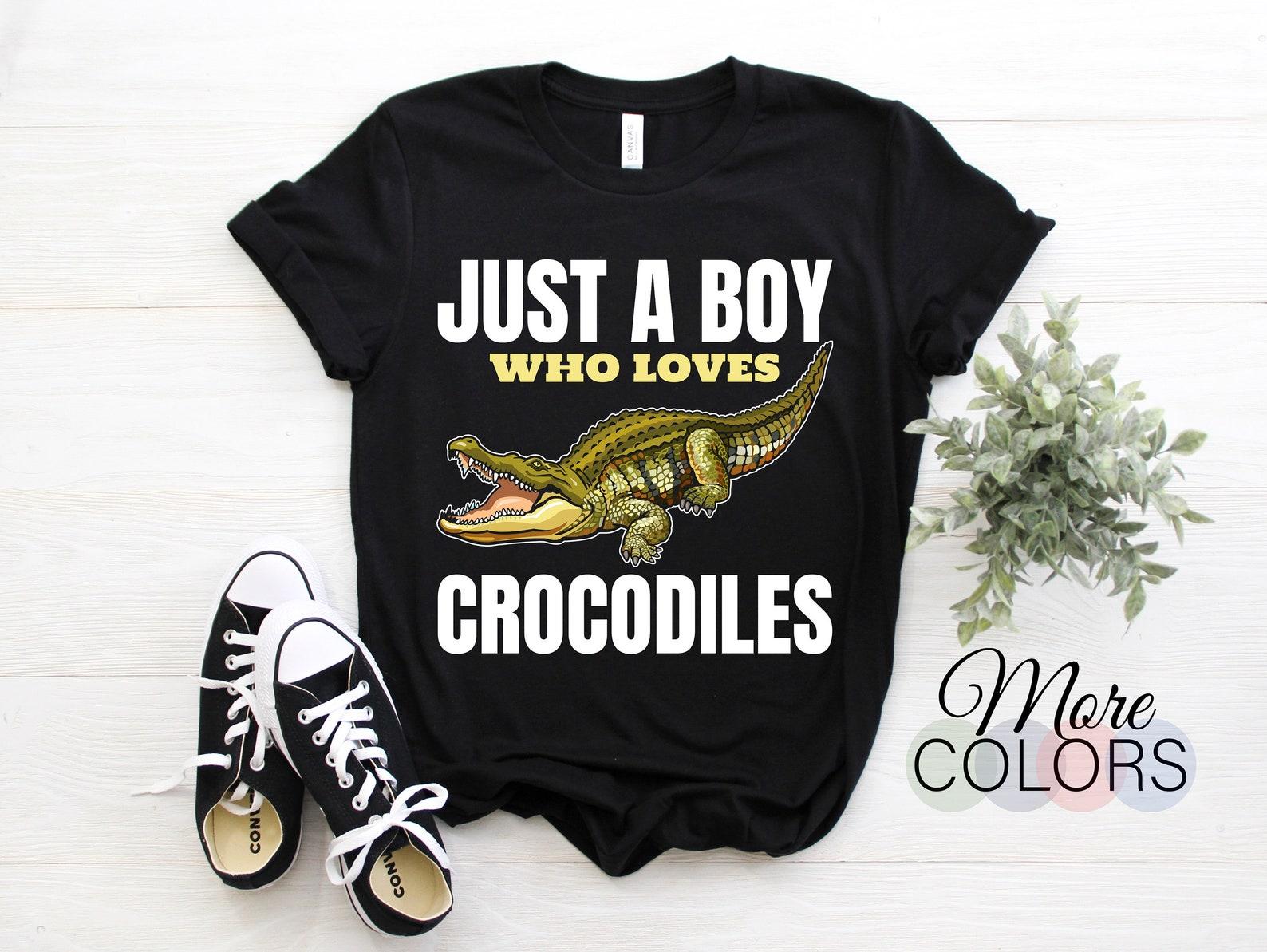 Just A Boys Who Loves Crocodiles Crocodile Alligator Gator T-Shirt, Reptiles Animals Lover Gift, Zoo Zookeeper, Funny Costume Present Tees 160