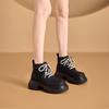 Women's Ankle Boots and Short Boots Thick-soled Casual Yellow Women Boots Plus Size Lace-up  Motorcycle Boots Female