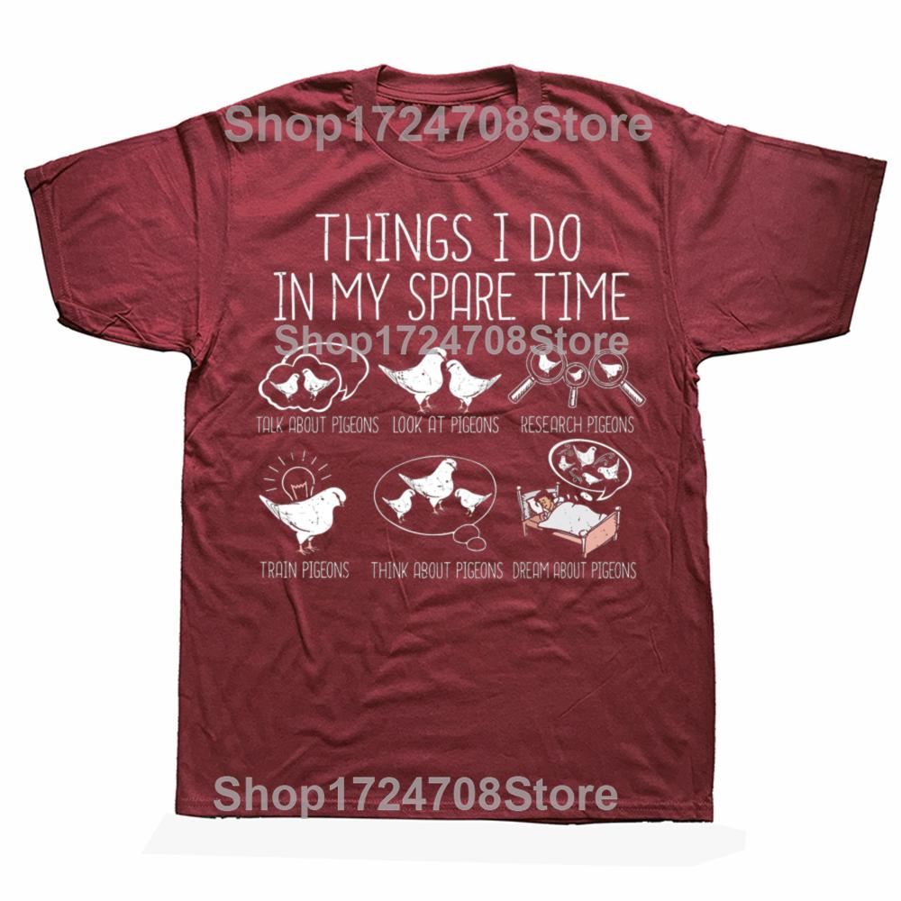 Funny Pigeon Racing Classic Graphic T-shirts Men Women's Fashion Casual Tshirt 100% Cotton Loose Oversized T Shirt