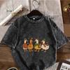 Funny Duck On Toilet Oversized T-Shirt Washed Cotton Humorous Duck Reading Newspaper Graphic Top