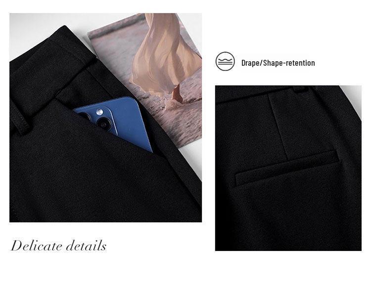 Women's High Waist Slimming Micro Flare Pants, Petite Split Cropped Style for Spring & Autumn - 2026