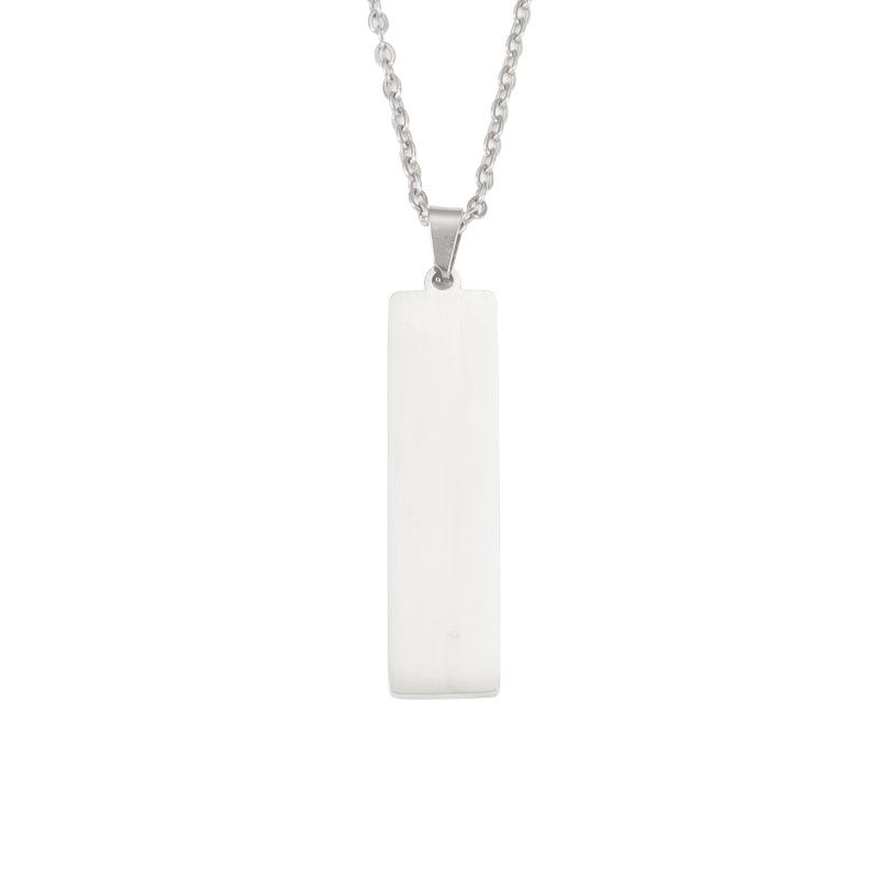 Geometric European & American Style Stainless Steel Bar Pendant Necklace